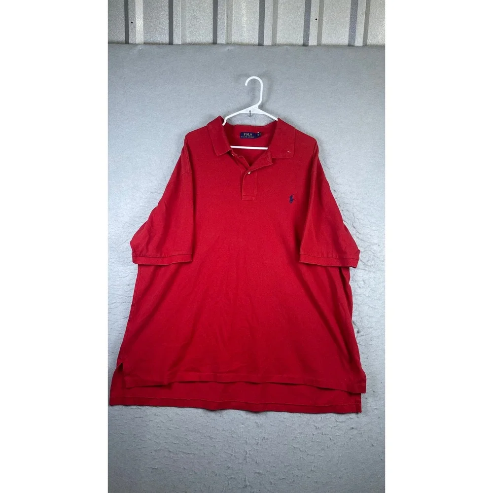 Polo Ralph Lauren Polo Shirt Mens 3XB Red Excellent Short Sleeve Pique Pony Logo
